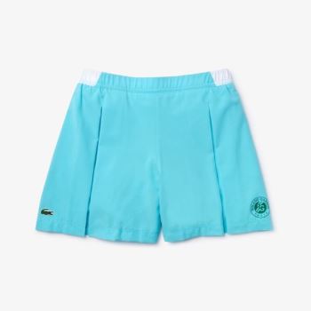 Lacoste SPORT Roland Garros Culotte Skirt Dětské - Sukně Tyrkysové / Bílé / Zelene | CZ-NzOso6